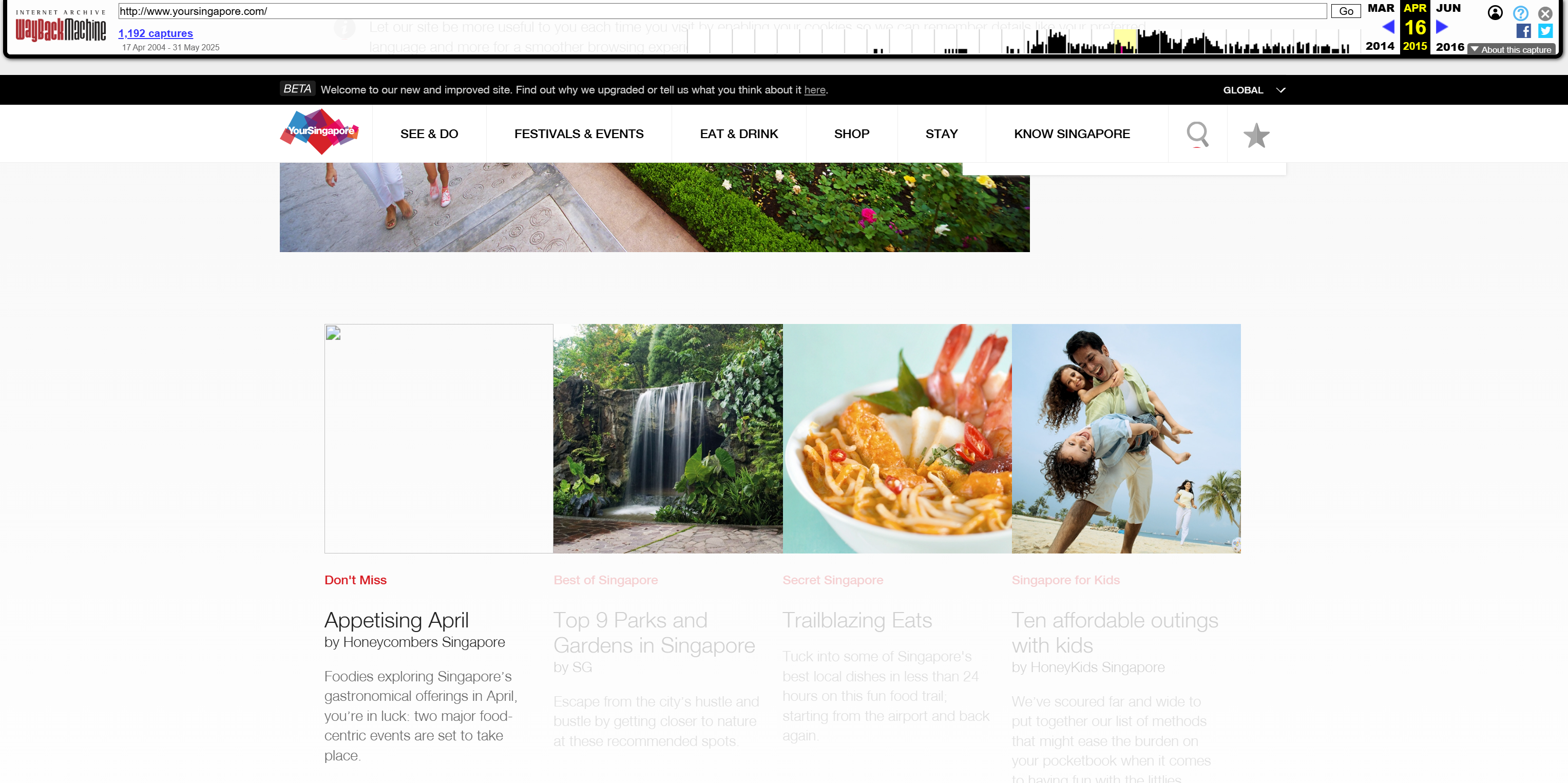 wayback machine - yoursingapore.com