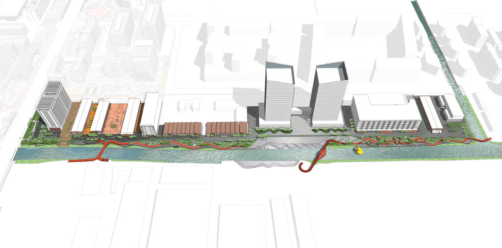 图16：上海闵行横泾港东岸滨水景观公共空间改造项目效果图（图片来自 ArchDaily）