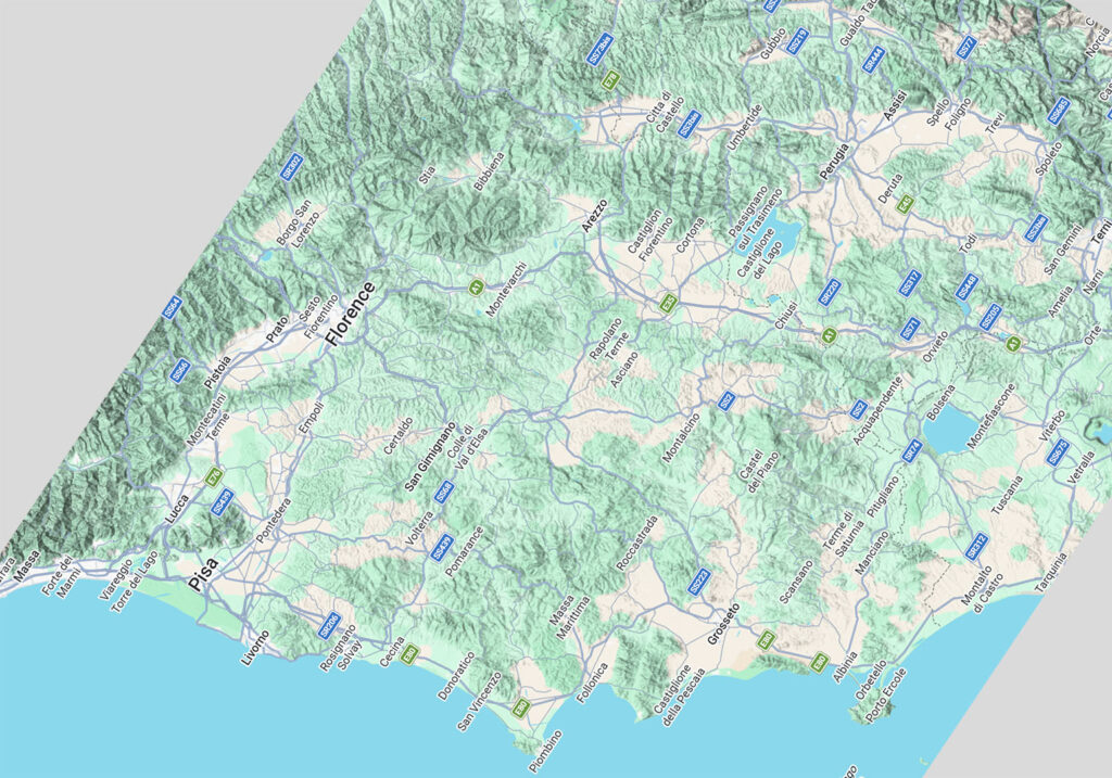 图11：意大利中部地区地图，来源：Google Map 网站