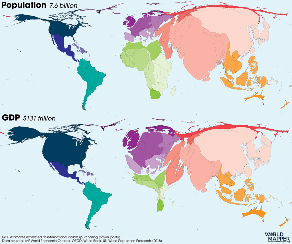 The World in 2018  by Benjaman Hennig, https://www.viewsoftheworld.net/?p=5552 转载、使用请联系原作者